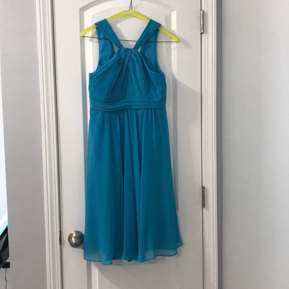 David’s Bridal Short Crinkle Chiffon with Halter
